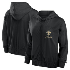 New Orleans Saints Women's Script Lock Full-Zip Hoodie - Black outlet