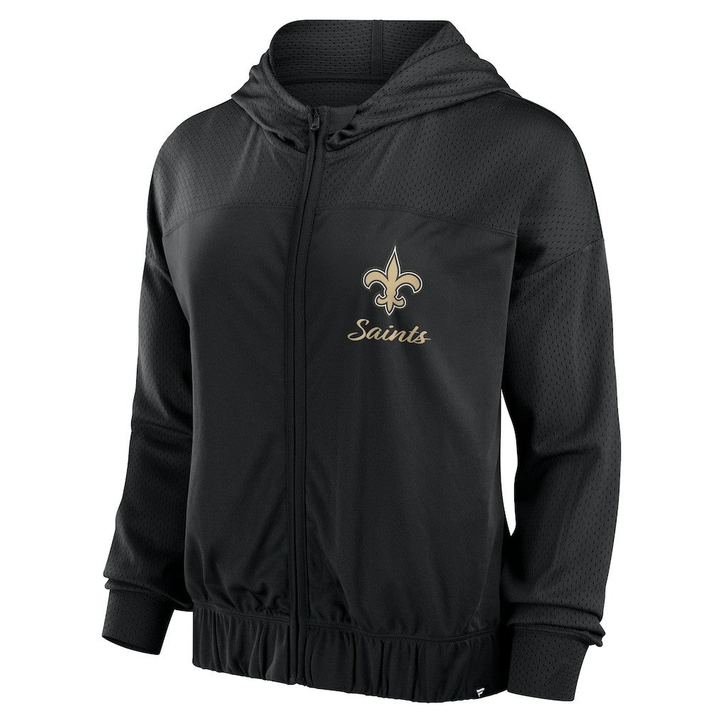 New Orleans Saints Women's Script Lock Full-Zip Hoodie - Black outlet