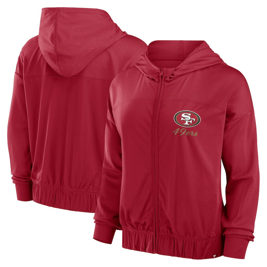 San Francisco 49ers Women's Script Lock Full-Zip Hoodie - Scarlet online