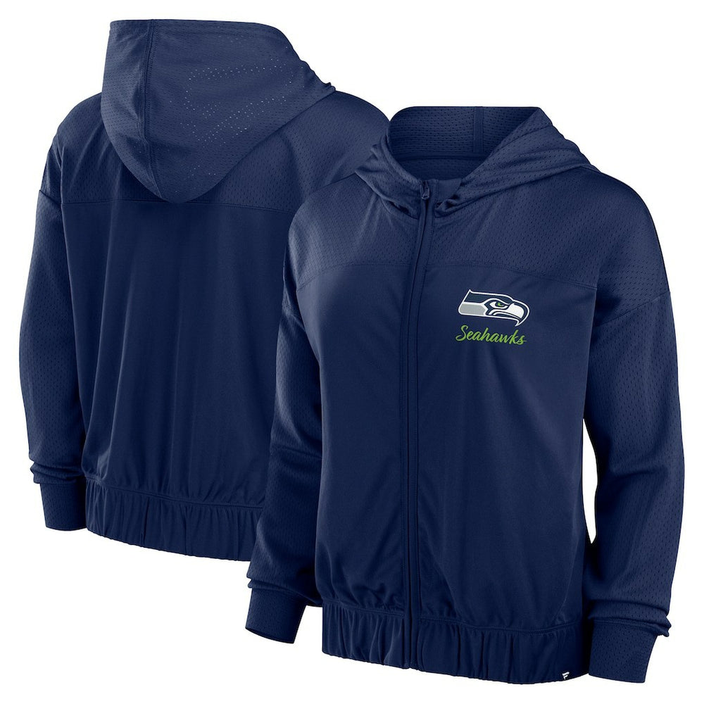 Seattle Seahawks Women's Script Lock Full-Zip Hoodie - College Navy discount