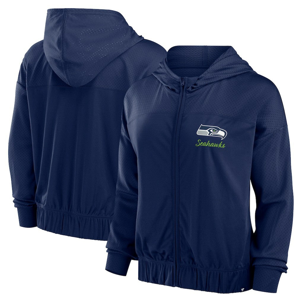 Seattle Seahawks Women's Script Lock Full-Zip Hoodie - College Navy discount