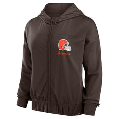 Cleveland Browns Women's Script Lock Full-Zip Hoodie - Brown outlet
