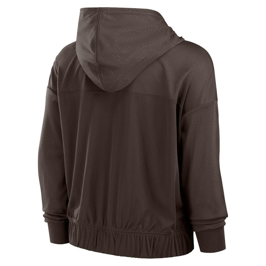 Cleveland Browns Women's Script Lock Full-Zip Hoodie - Brown outlet