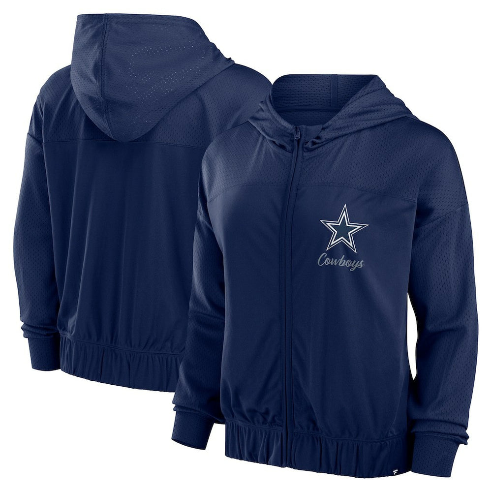 Dallas Cowboys Women's Script Lock Full-Zip Hoodie - Navy on sale