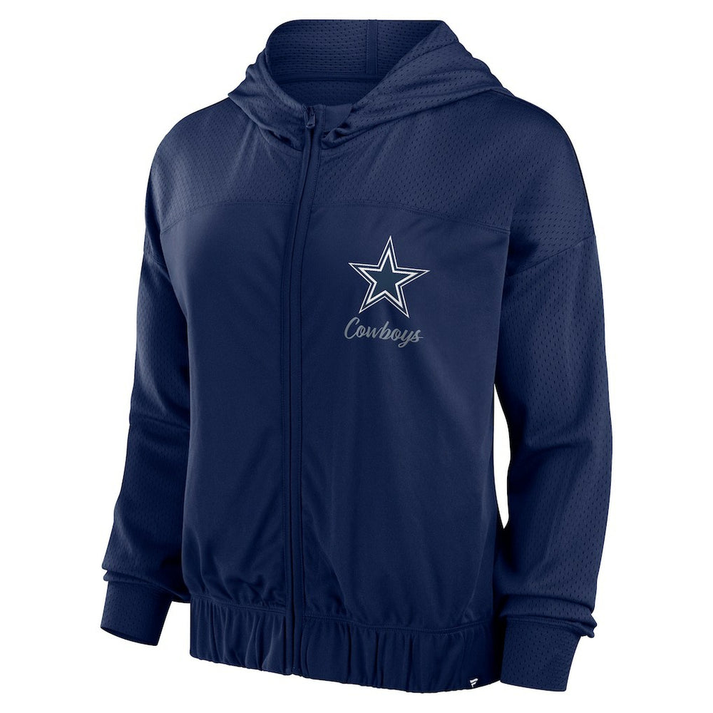 Dallas Cowboys Women's Script Lock Full-Zip Hoodie - Navy on sale