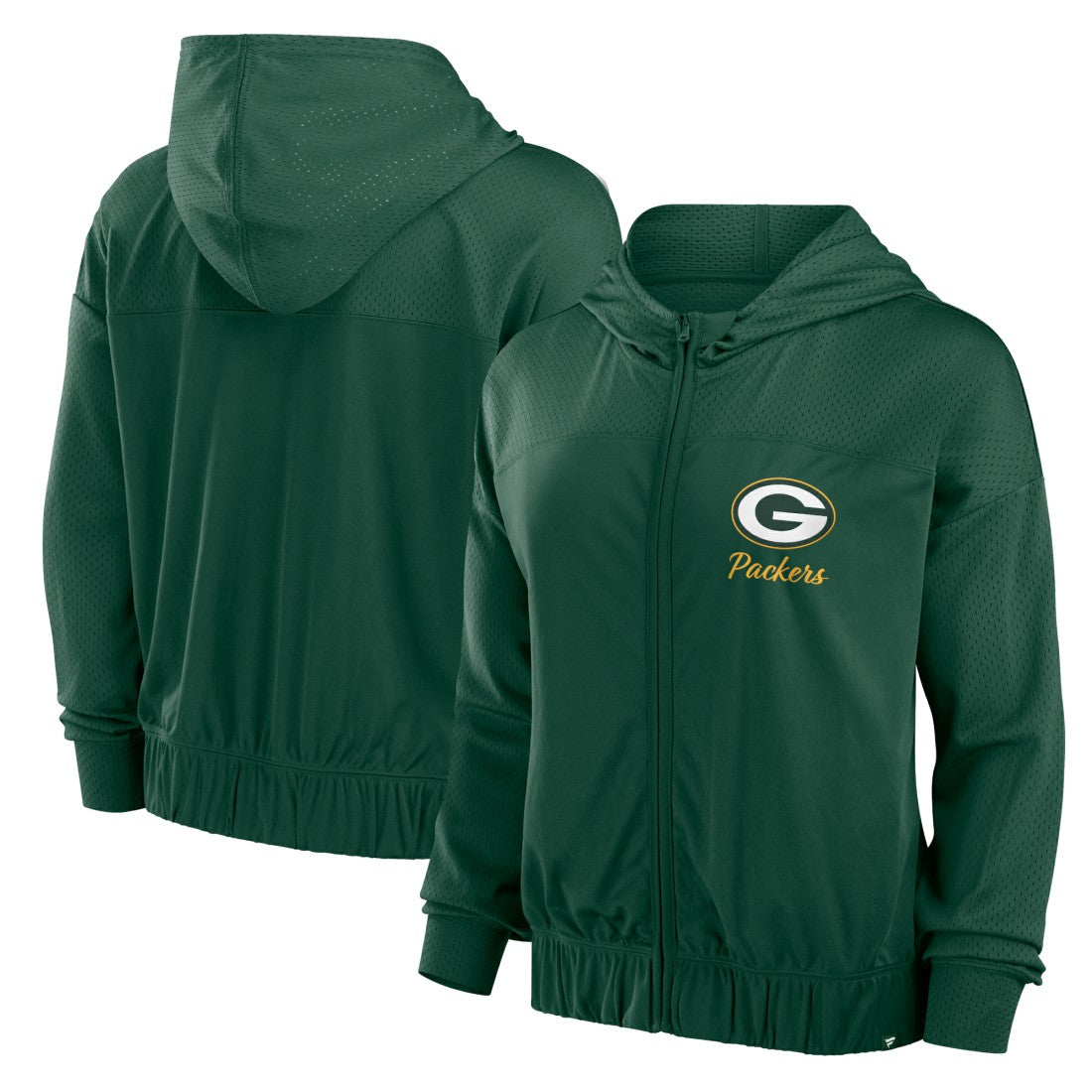 Green Bay Packers Women's Script Lock Full-Zip Hoodie - Green for sale