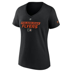 Philadelphia Flyers Fanatics Women's Authentic Pro Core Primary V-Neck T-Shirt Black