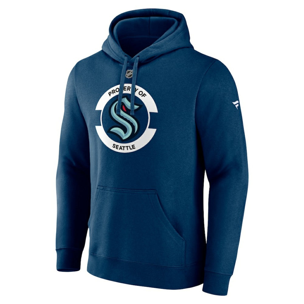 Seattle Kraken Fanatics Authentic Pro Core Secondary Fleece Pullover Hoodie Deep Sea Blue