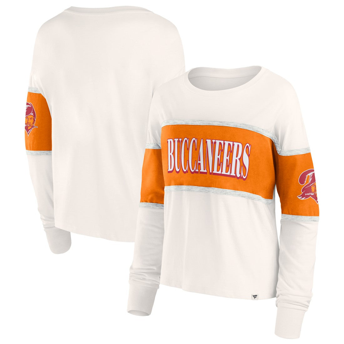 Tampa Bay Buccaneers Women's Antique Block Long Sleeve T-Shirt - Cream discount