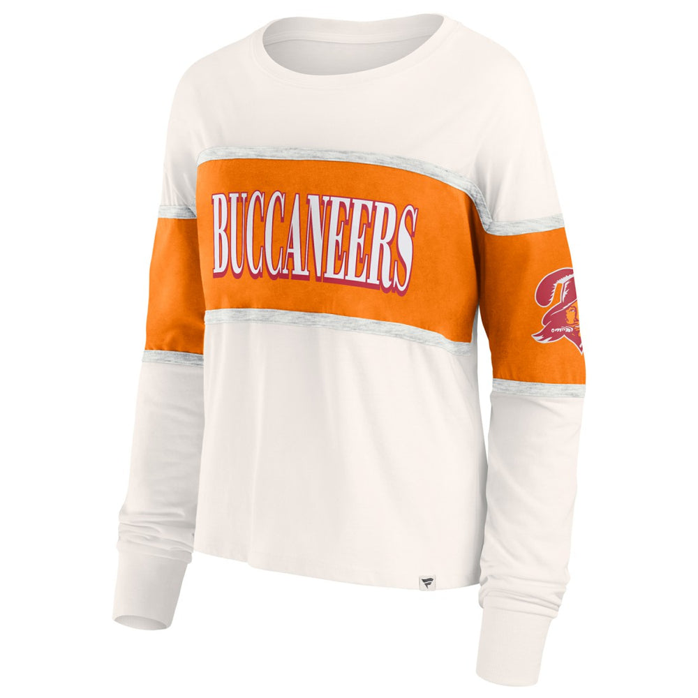 Tampa Bay Buccaneers Women's Antique Block Long Sleeve T-Shirt - Cream discount