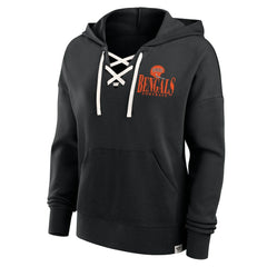 Cincinnati Bengals Women's Blitz Left Lace-Up Pullover Hoodie - Black discount