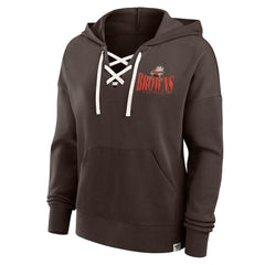 Cleveland Browns Women's Blitz Left Lace-Up Pullover Hoodie - Brown sale