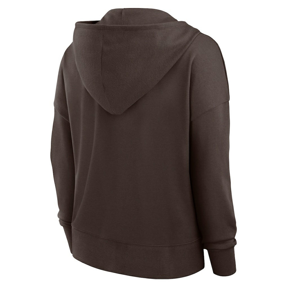 Cleveland Browns Women's Blitz Left Lace-Up Pullover Hoodie - Brown sale