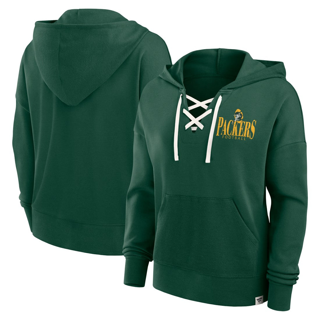 Green Bay Packers Women's Blitz Left Lace-Up Pullover Hoodie - Green on sale