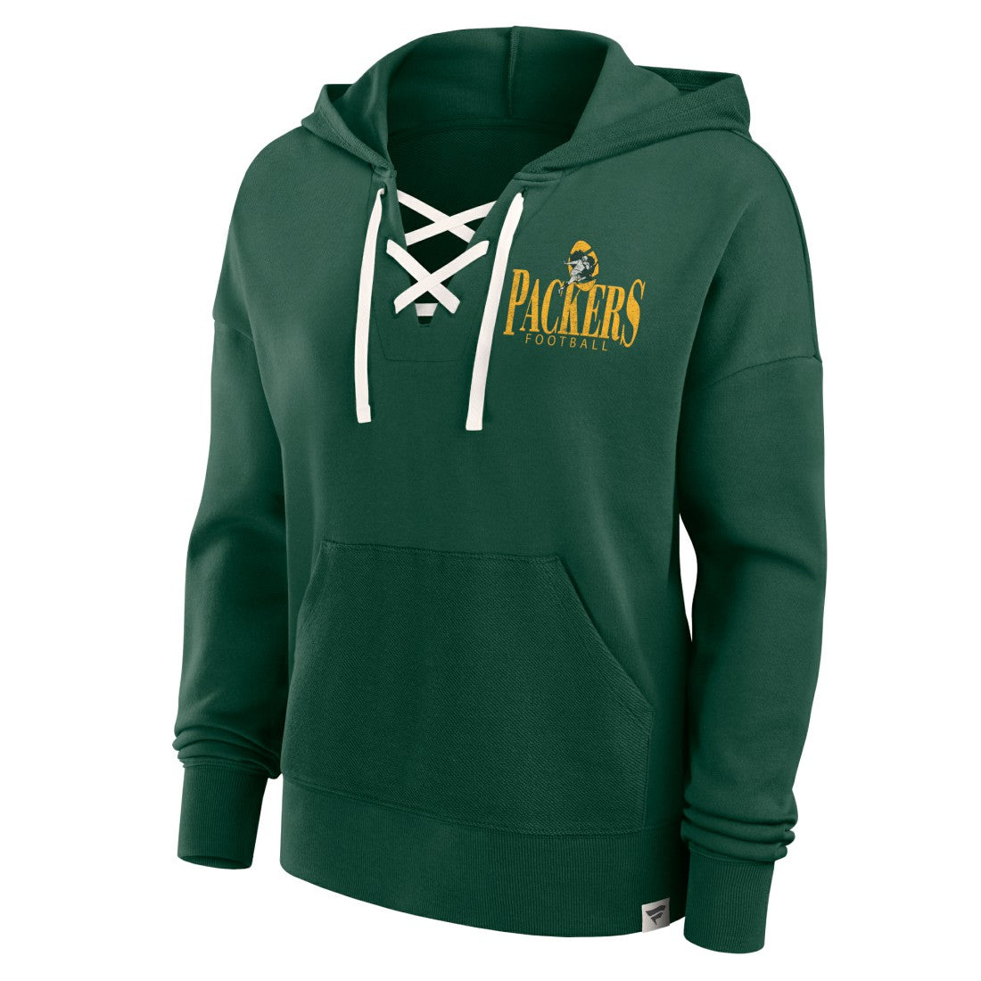 Green Bay Packers Women's Blitz Left Lace-Up Pullover Hoodie - Green on sale
