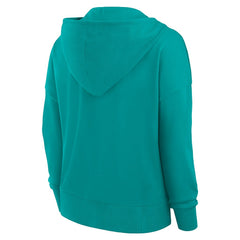 Miami Dolphins Women's Blitz Left Lace-Up Pullover Hoodie - Aqua discount