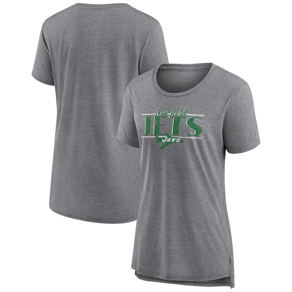 New York Jets Women's Up the Middle Tri-Blend T-Shirt - Heather Gray for sale