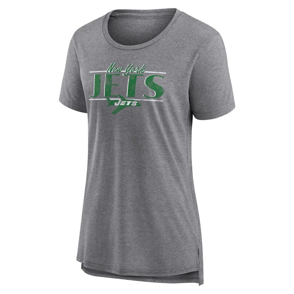 New York Jets Women's Up the Middle Tri-Blend T-Shirt - Heather Gray for sale