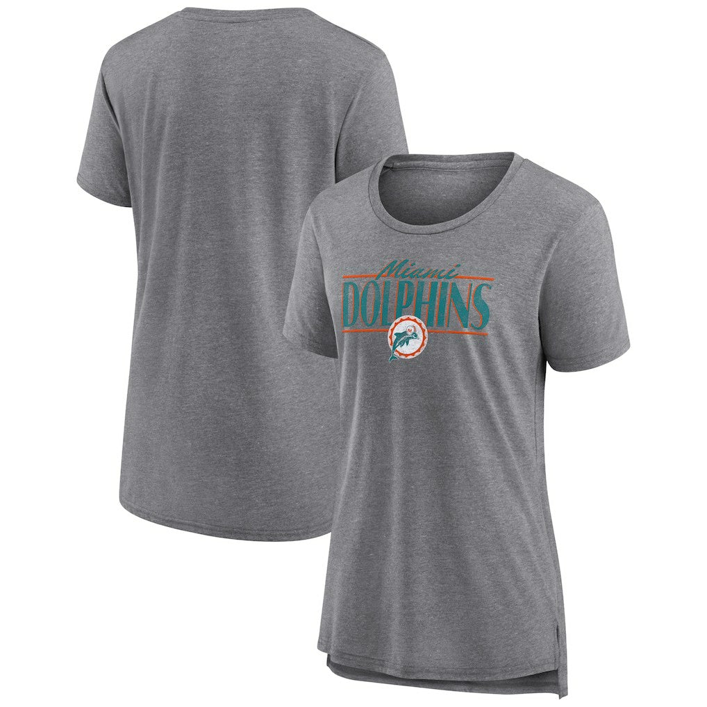 Miami Dolphins Women's Up the Middle Tri-Blend T-Shirt - Heather Gray online