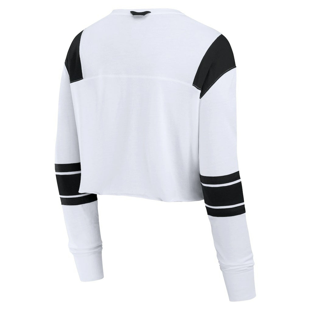 Cincinnati Bengals Women's Stretch Cropped Fashion Long Sleeve T-Shirt - White discount