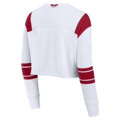 Tampa Bay Buccaneers Women's Stretch Cropped Fashion Long Sleeve T-Shirt - White for sale