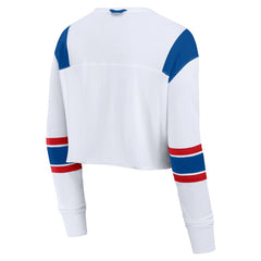 Buffalo Bills Women's Stretch Cropped Fashion Long Sleeve T-Shirt - White online