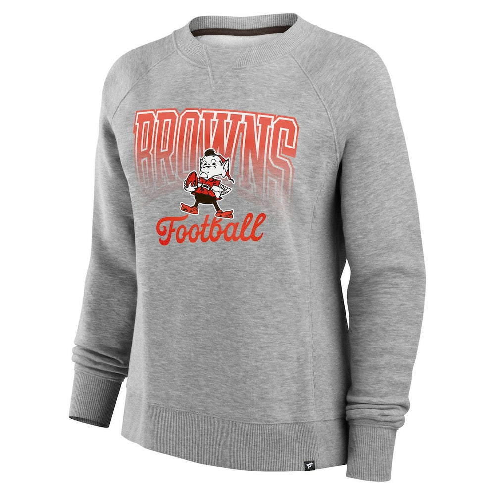 Cleveland Browns Women's Hit Hard Fleece Pullover Sweatshirt - Heather Gray discount