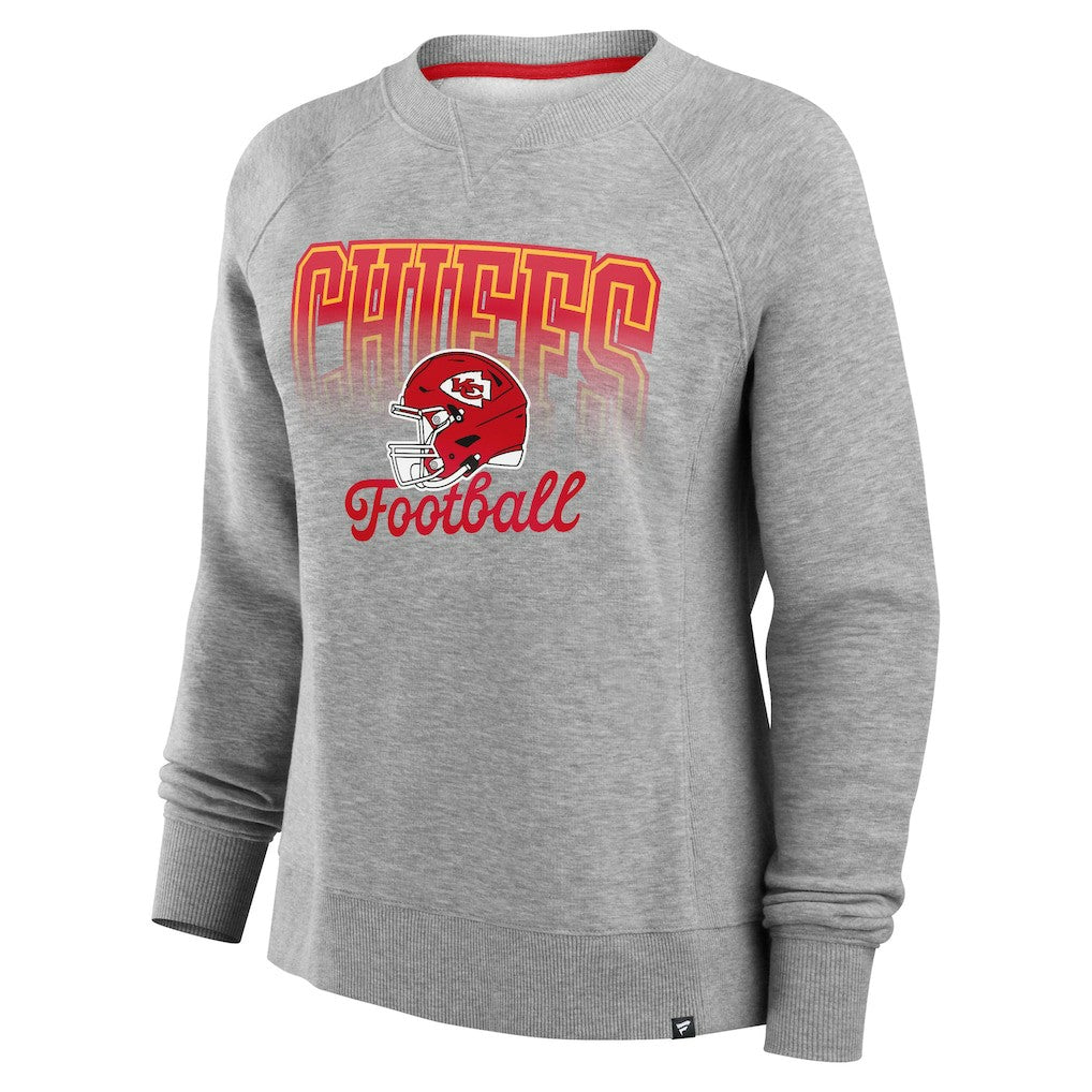 Kansas City Chiefs Women's Hit Hard Fleece Pullover Sweatshirt - Heather Gray online