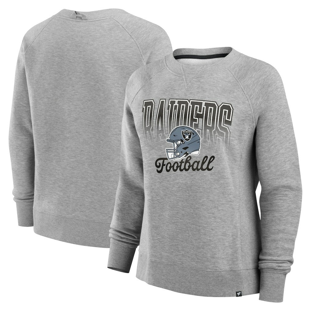Las Vegas Raiders Women's Hit Hard Fleece Pullover Sweatshirt - Heather Gray on sale