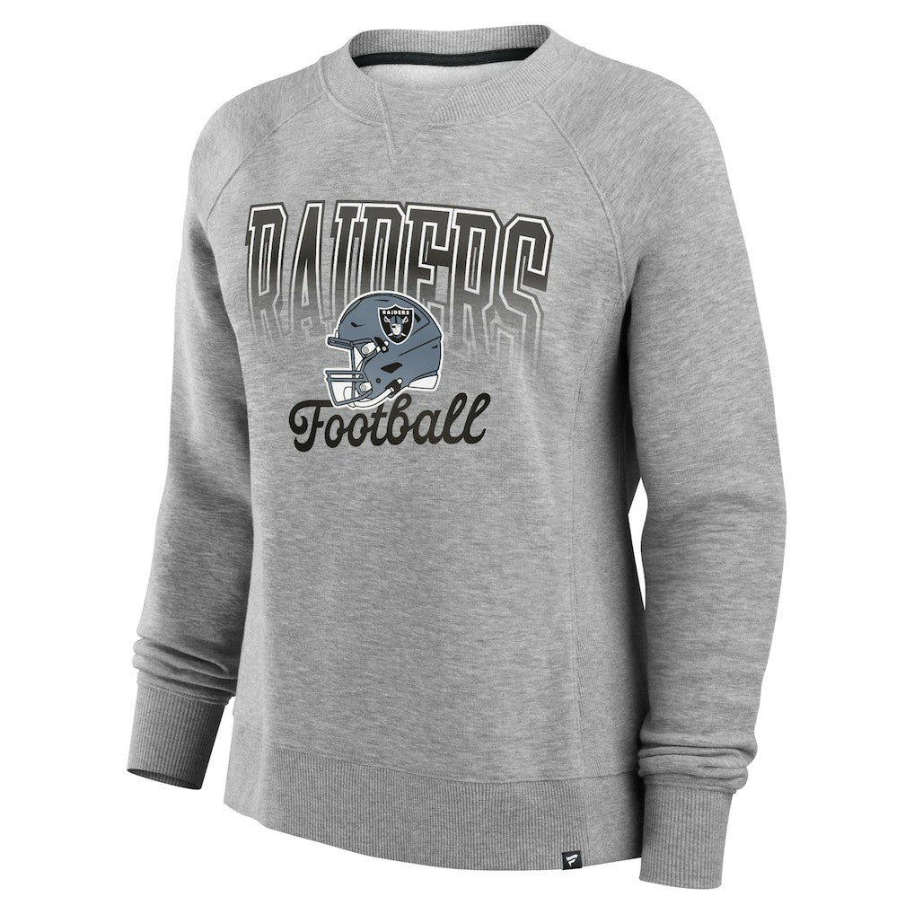 Las Vegas Raiders Women's Hit Hard Fleece Pullover Sweatshirt - Heather Gray on sale