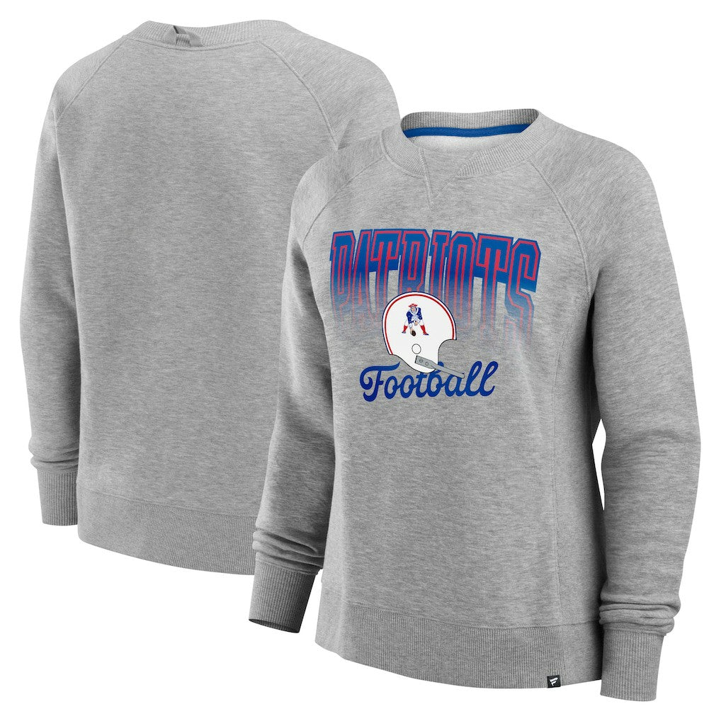 New England Patriots Women's Hit Hard Fleece Pullover Sweatshirt - Heather Gray sale
