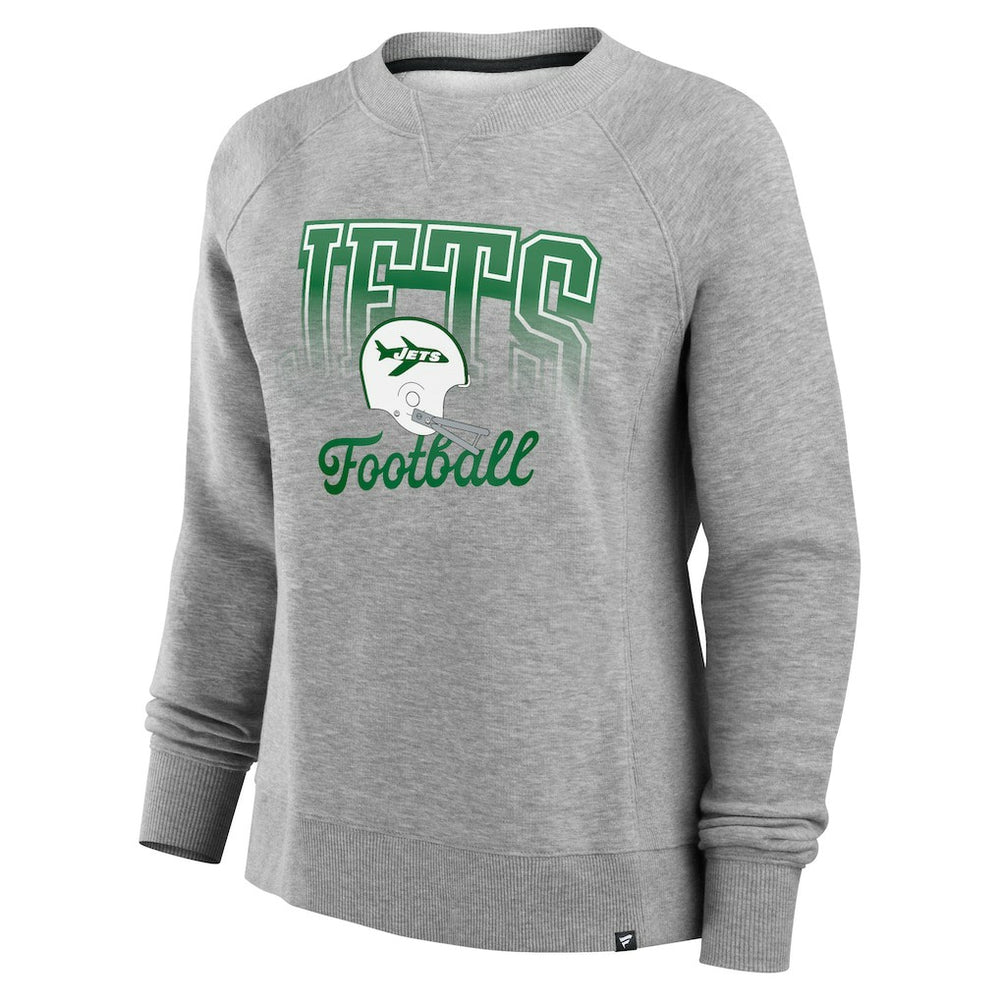 New York Jets Women's Hit Hard Fleece Pullover Sweatshirt - Heather Gray sale