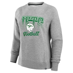 New York Jets Women's Hit Hard Fleece Pullover Sweatshirt - Heather Gray sale