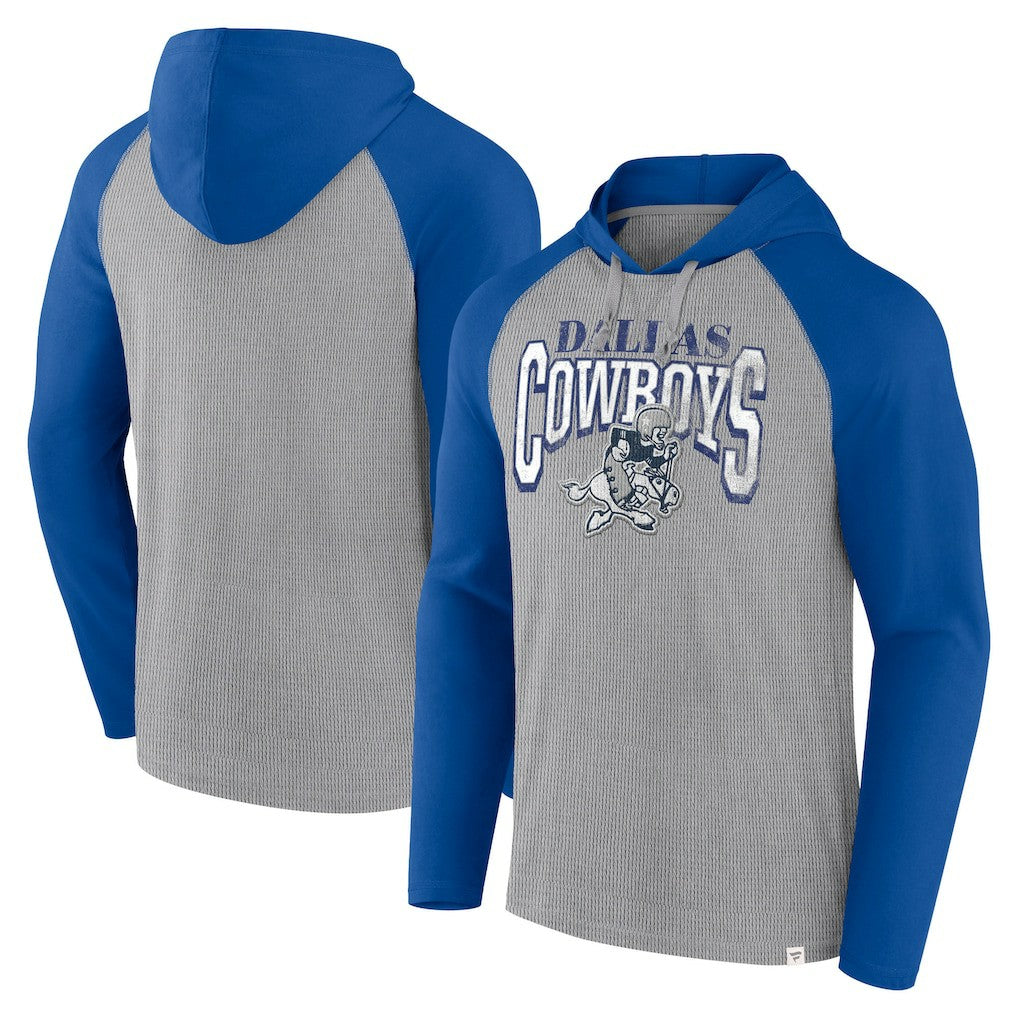 Dallas Cowboys Under Center Long Sleeve Hoodie T-Shirt - Silver/Navy outlet