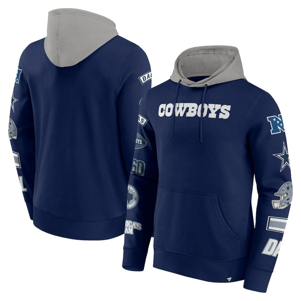 Dallas Cowboys Patched Out Pullover Hoodie - Navy/Silver online