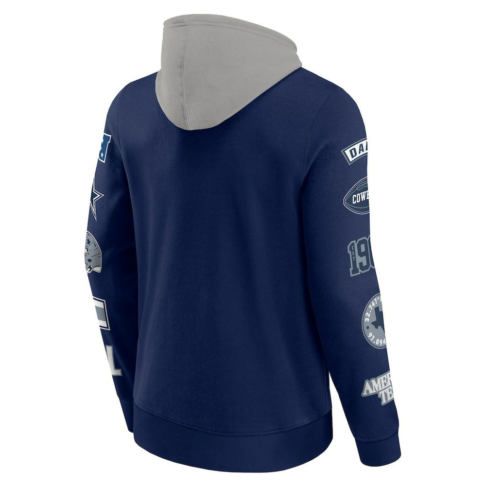 Dallas Cowboys Patched Out Pullover Hoodie - Navy/Silver online