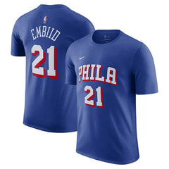Joel Embiid Philadelphia 76ers Name & Number T-Shirt - Royal | Nike for sale