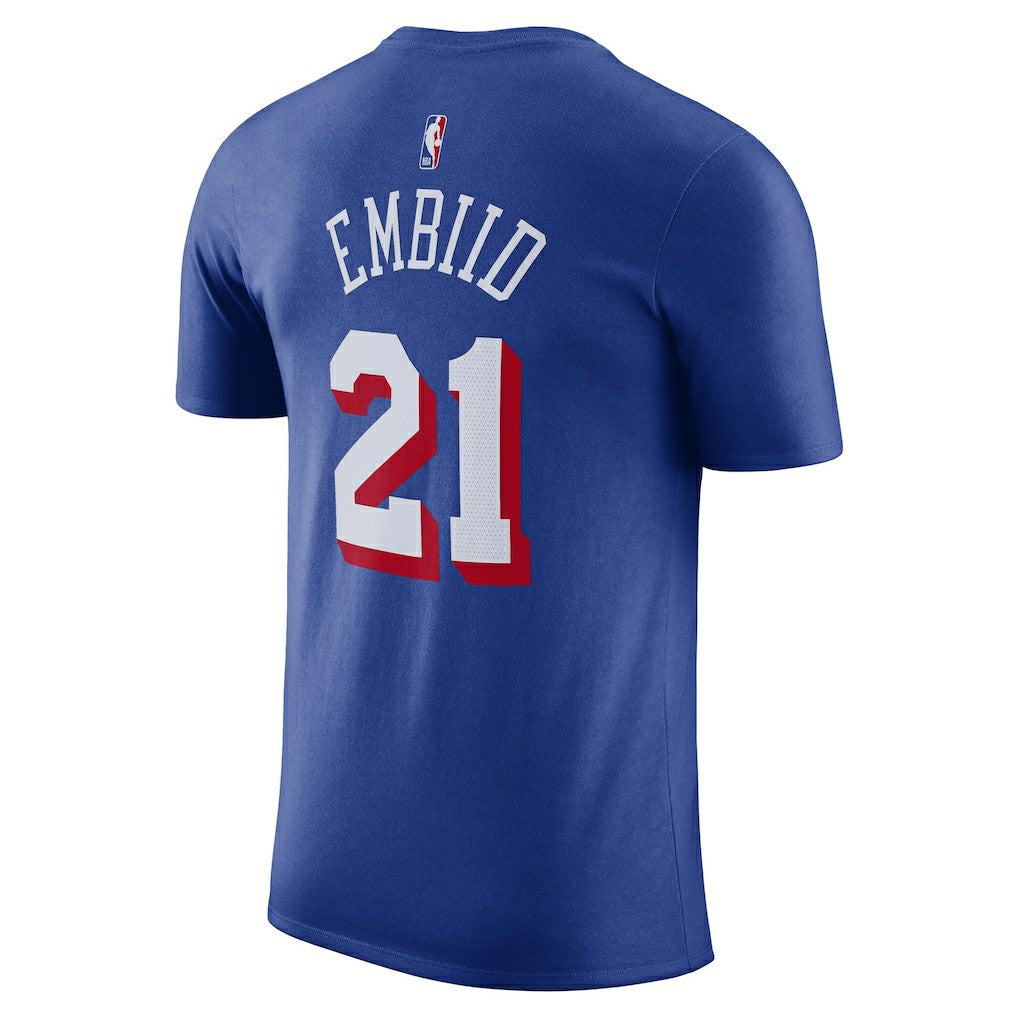 Joel Embiid Philadelphia 76ers Name & Number T-Shirt - Royal | Nike for sale