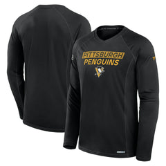 Pittsburgh Penguins Fanatics Authentic Pro Rink Tech Long Sleeve T-Shirt Black
