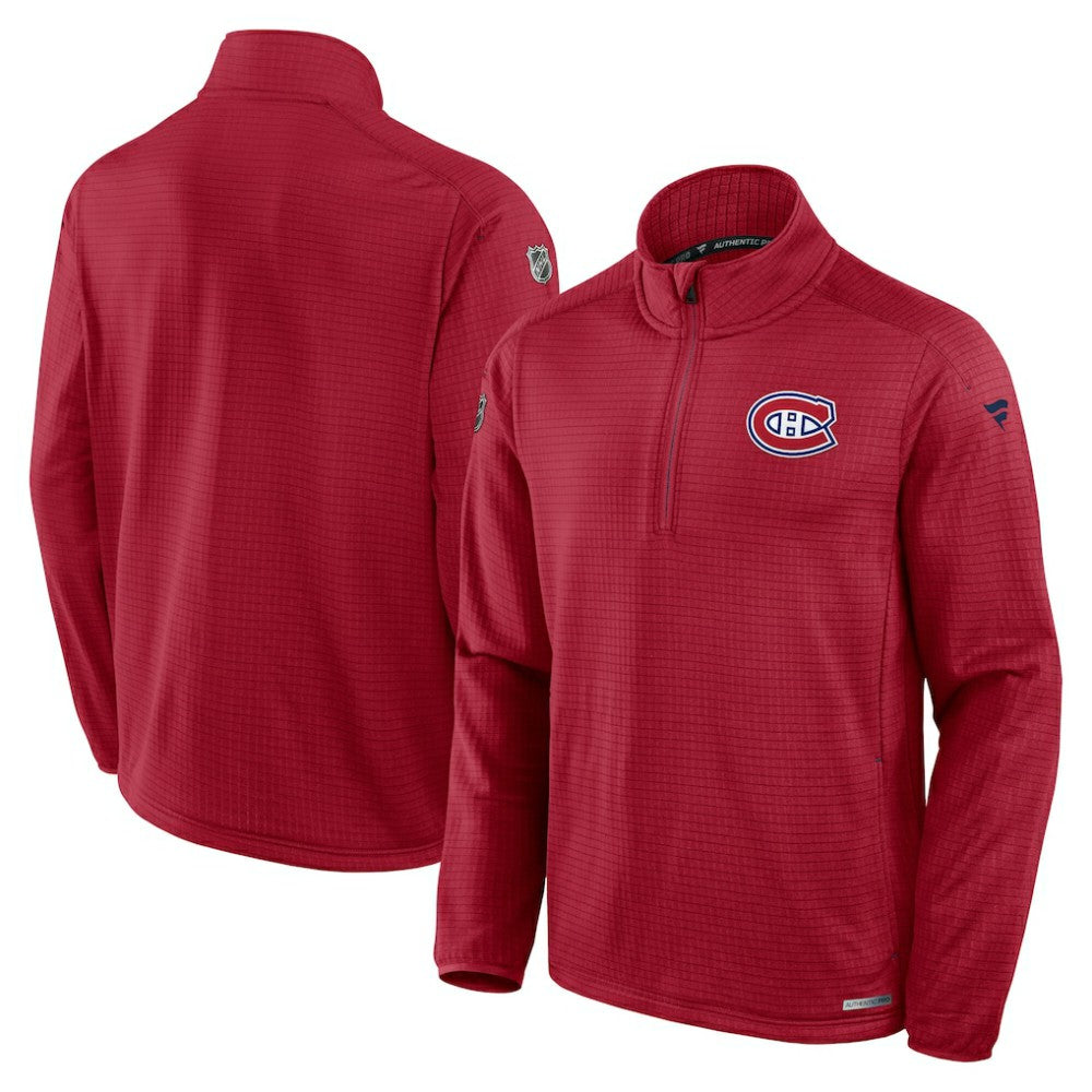 Montreal Canadiens Fanatics Authentic Pro Rink Quarter-Zip Jacket Red
