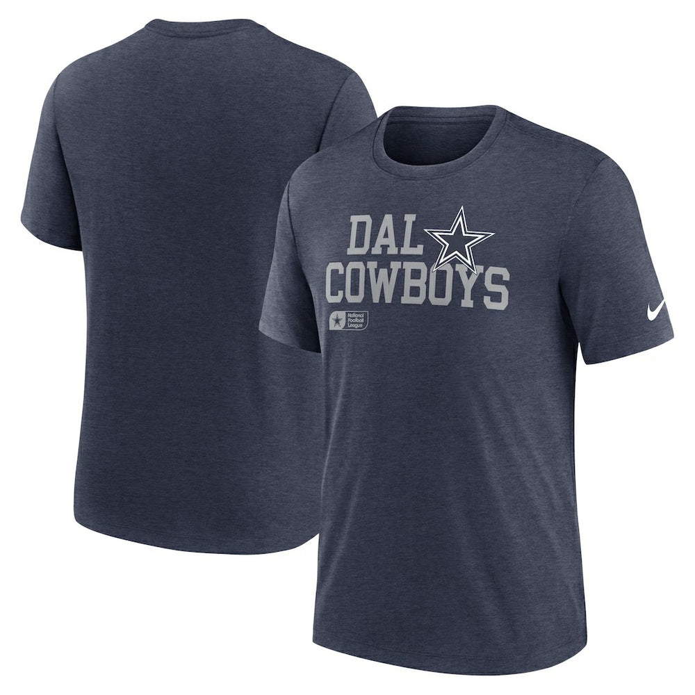 Dallas Cowboys Lockup Tri-Blend T-Shirt - Heather Navy | Nike for sale
