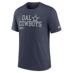Dallas Cowboys Lockup Tri-Blend T-Shirt - Heather Navy | Nike for sale