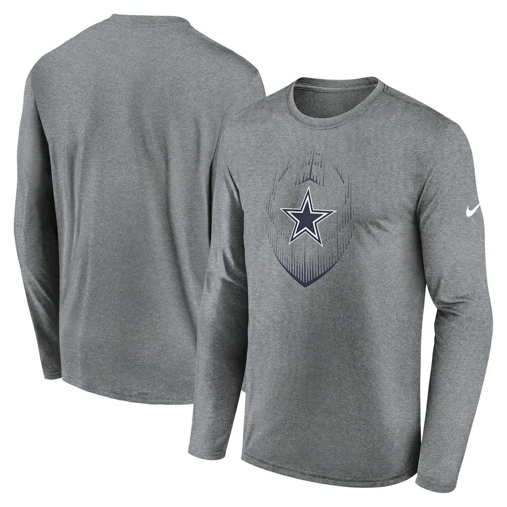 Dallas Cowboys Icon Legend Performance Long Sleeve T-Shirt - Heather Gray | Nike for sale