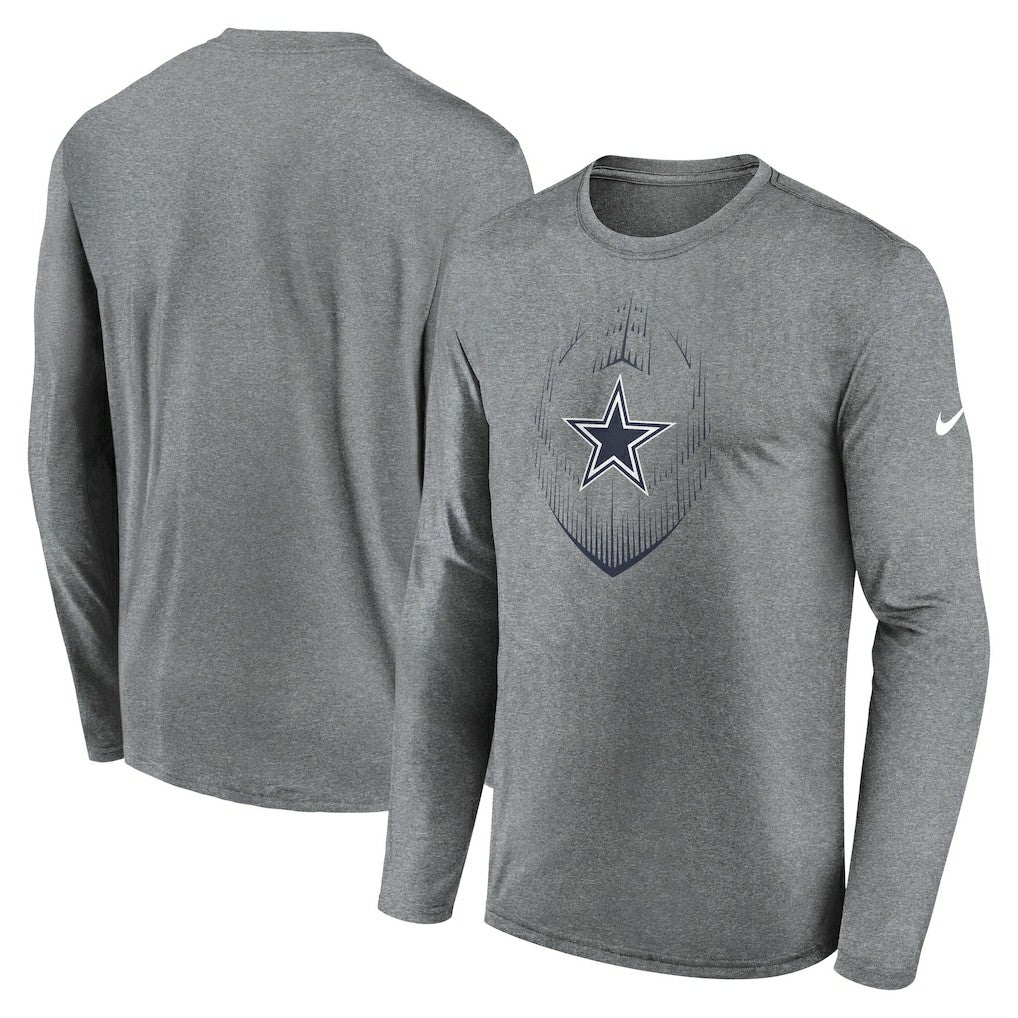 Dallas Cowboys Icon Legend Performance Long Sleeve T-Shirt - Heather Gray | Nike for sale