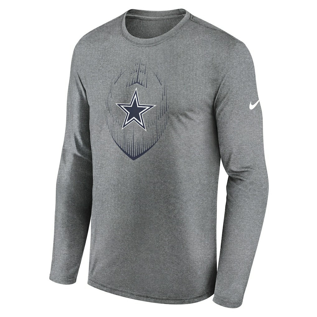 Dallas Cowboys Icon Legend Performance Long Sleeve T-Shirt - Heather Gray | Nike for sale