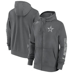Dallas Cowboys Primetime Club Full-Zip Hoodie - Charcoal | Nike outlet