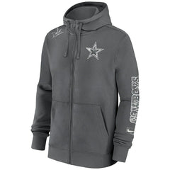Dallas Cowboys Primetime Club Full-Zip Hoodie - Charcoal | Nike outlet