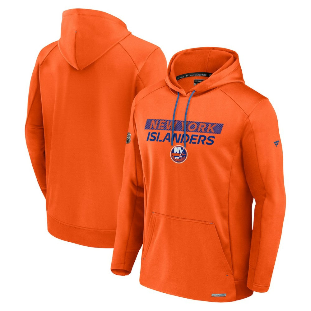 New York Islanders Fanatics Authentic Pro Rink Fleece Pullover Hoodie Orange