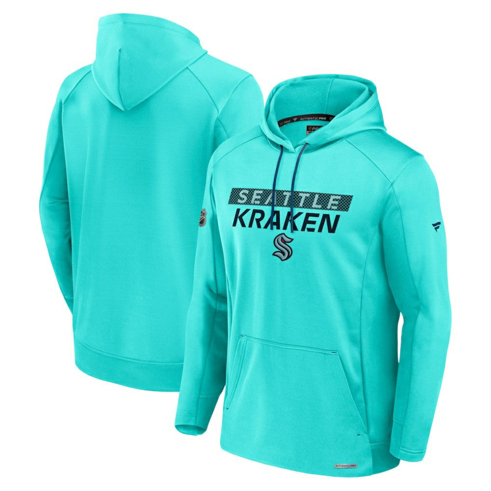 Seattle Kraken Fanatics Authentic Pro Rink Fleece Pullover Hoodie Blue