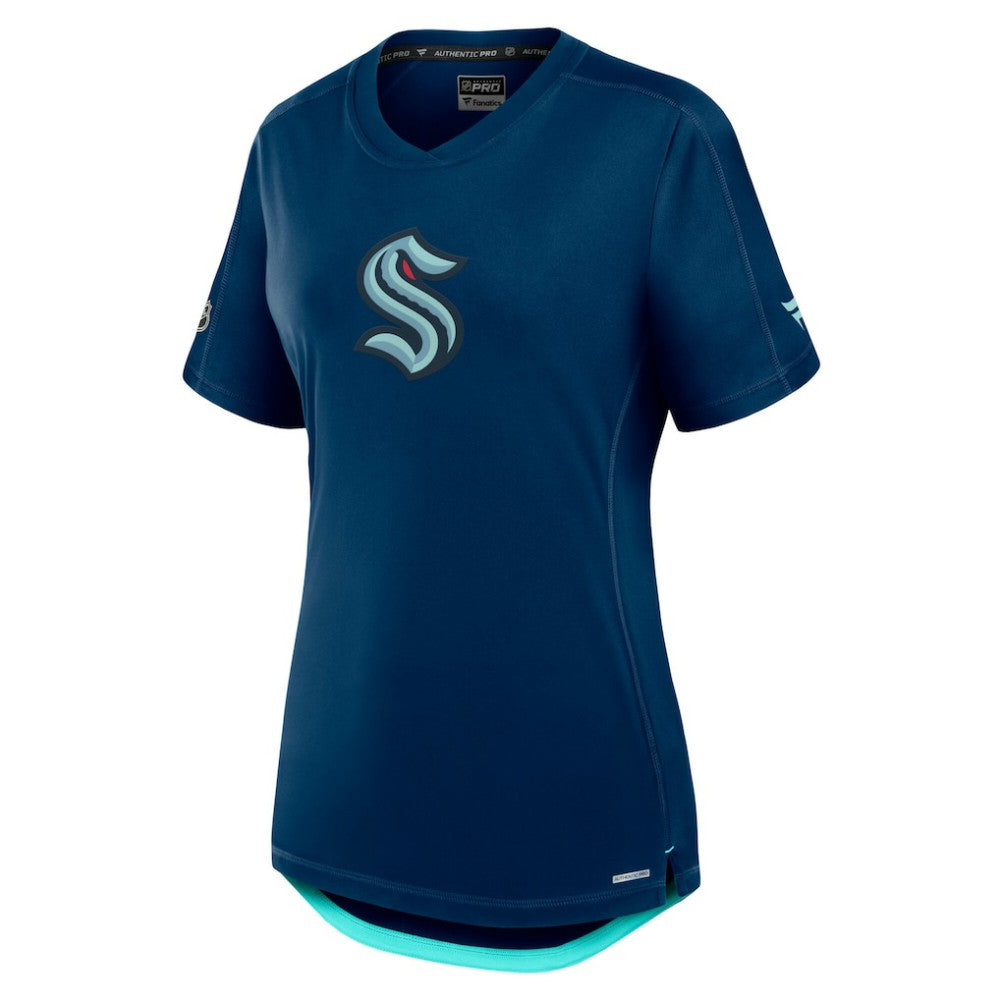 Seattle Kraken Fanatics Women's Authentic Pro Rink T-Shirt Deep Sea Blue